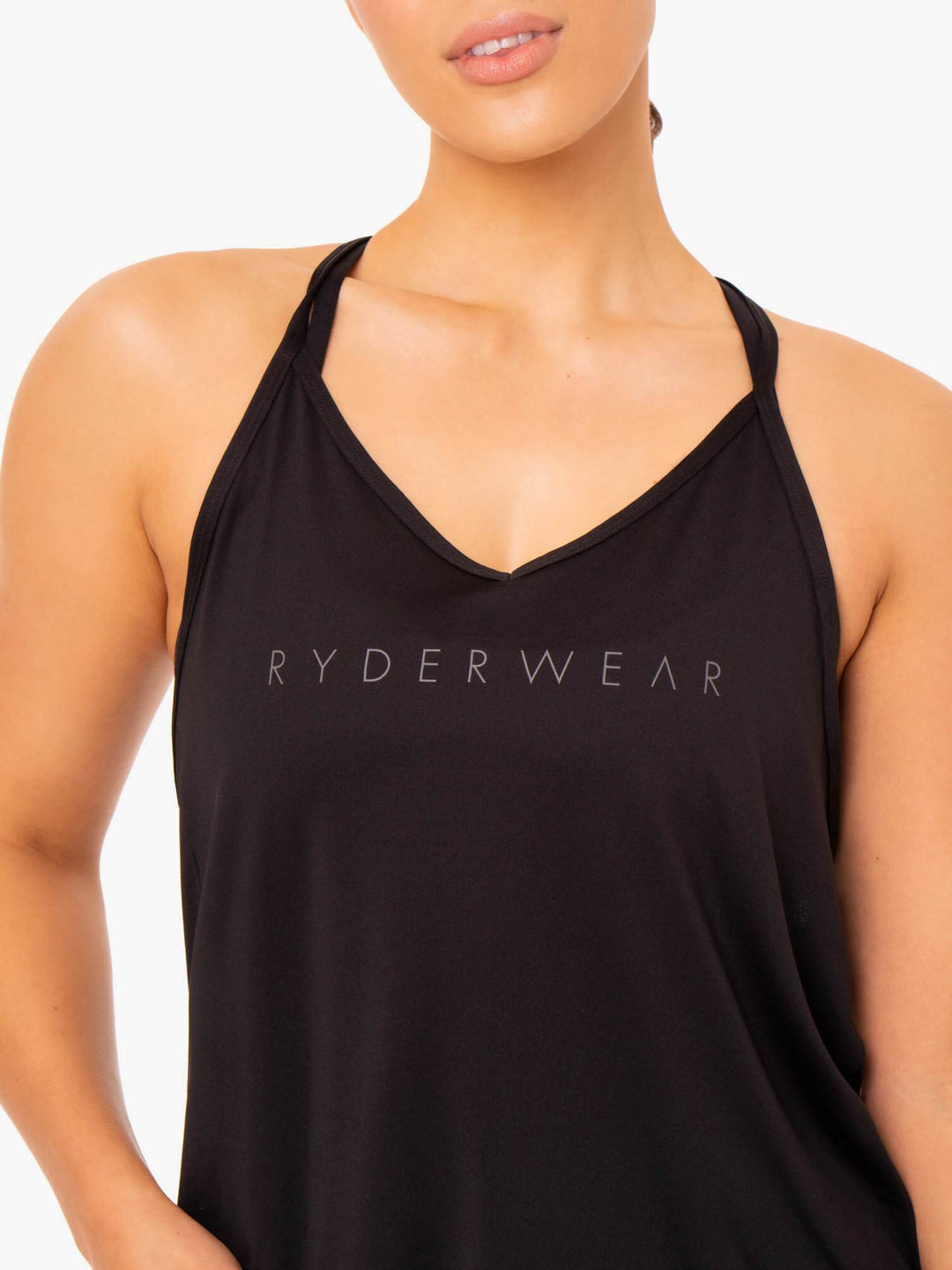 Staples Slinky T-Back - Black Clothing Ryderwear 