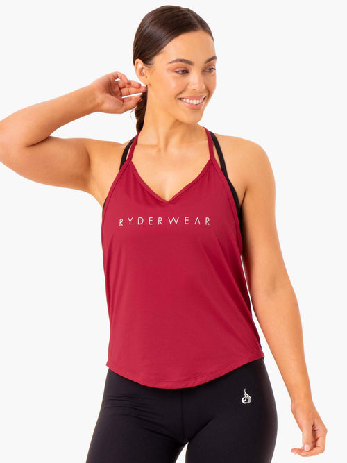 Staples Slinky T-Back Wine Red