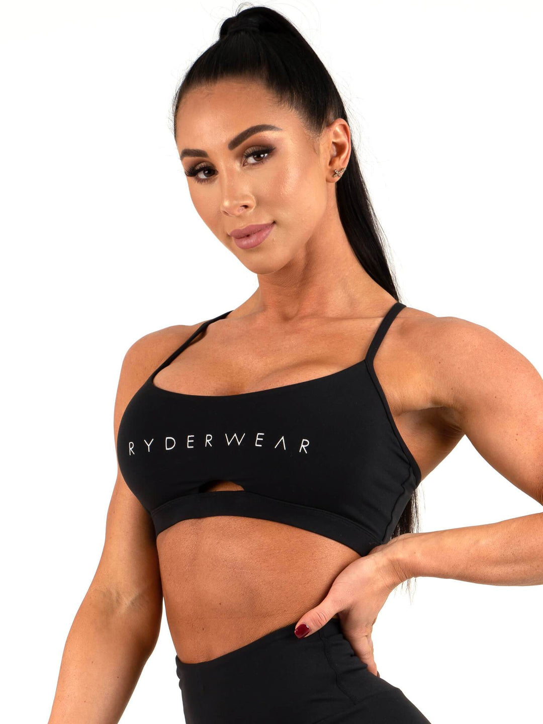 Staples Sports Bra - Black Clothing Ryderwear 