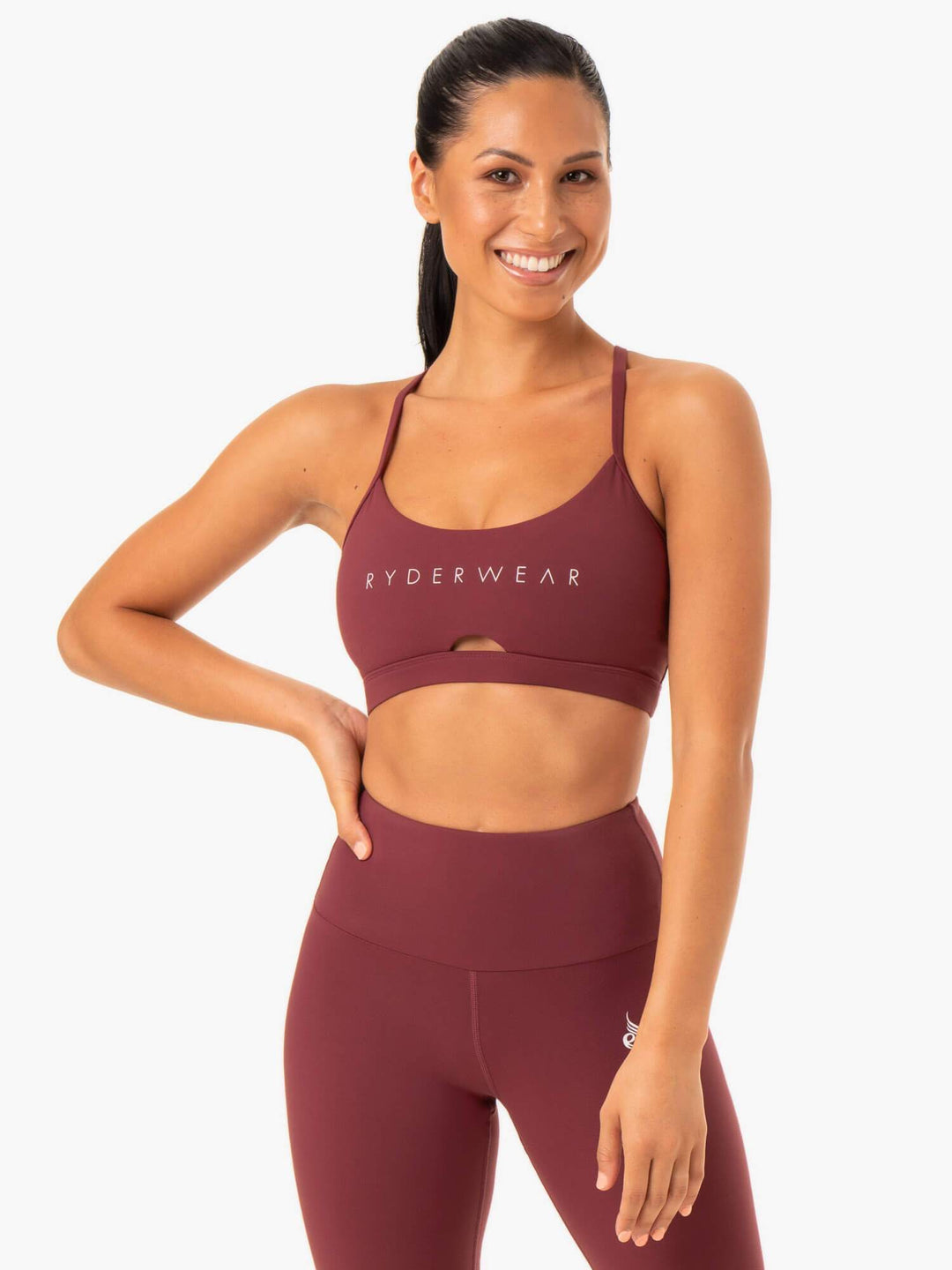 Staples Sports Bra - Burgundy Clothing Ryderwear 