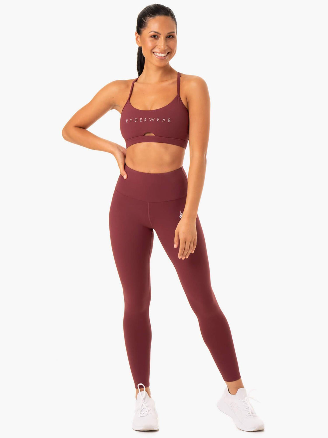 Staples Sports Bra - Burgundy Clothing Ryderwear 