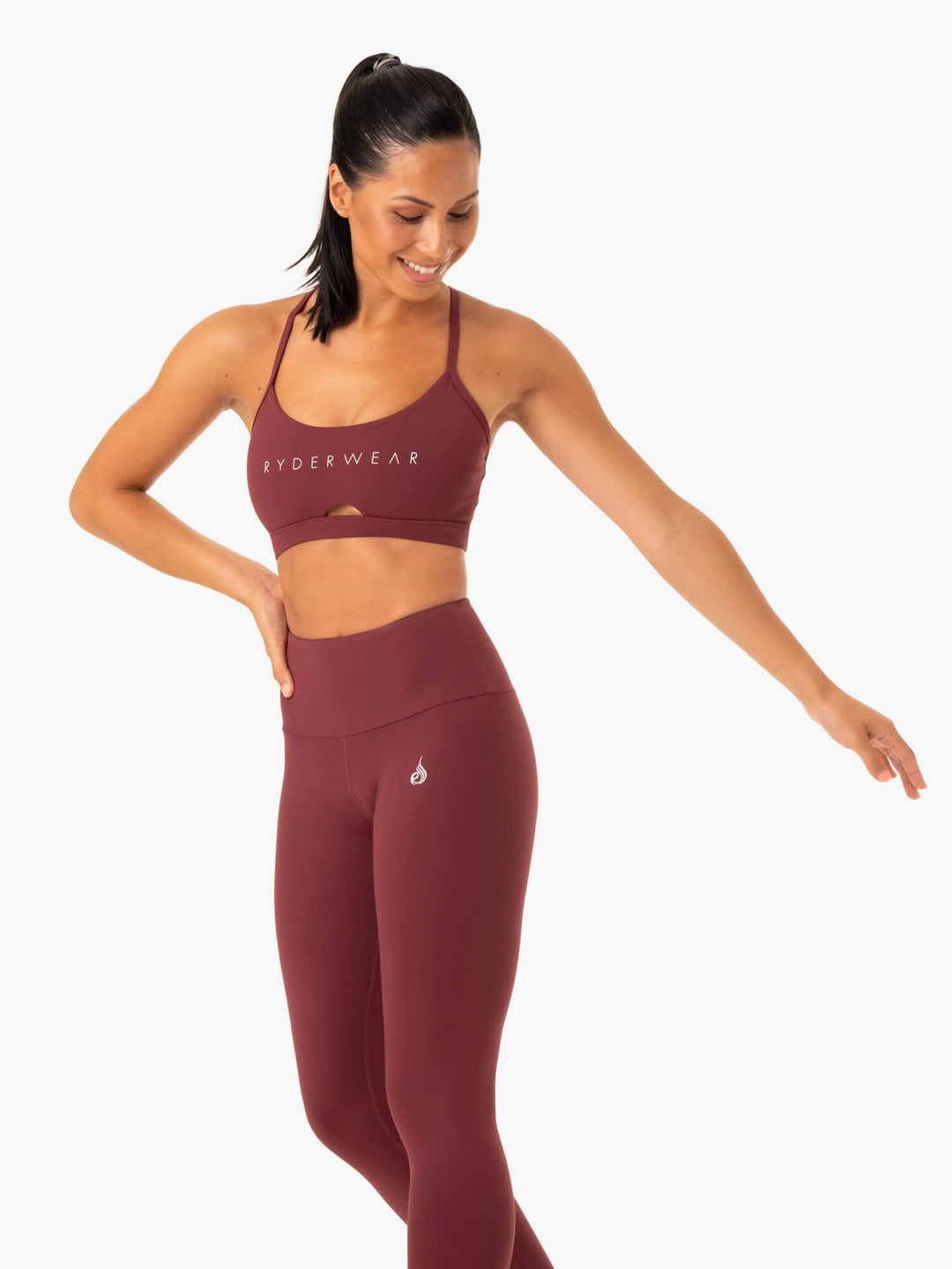 Staples Sports Bra - Burgundy Clothing Ryderwear 