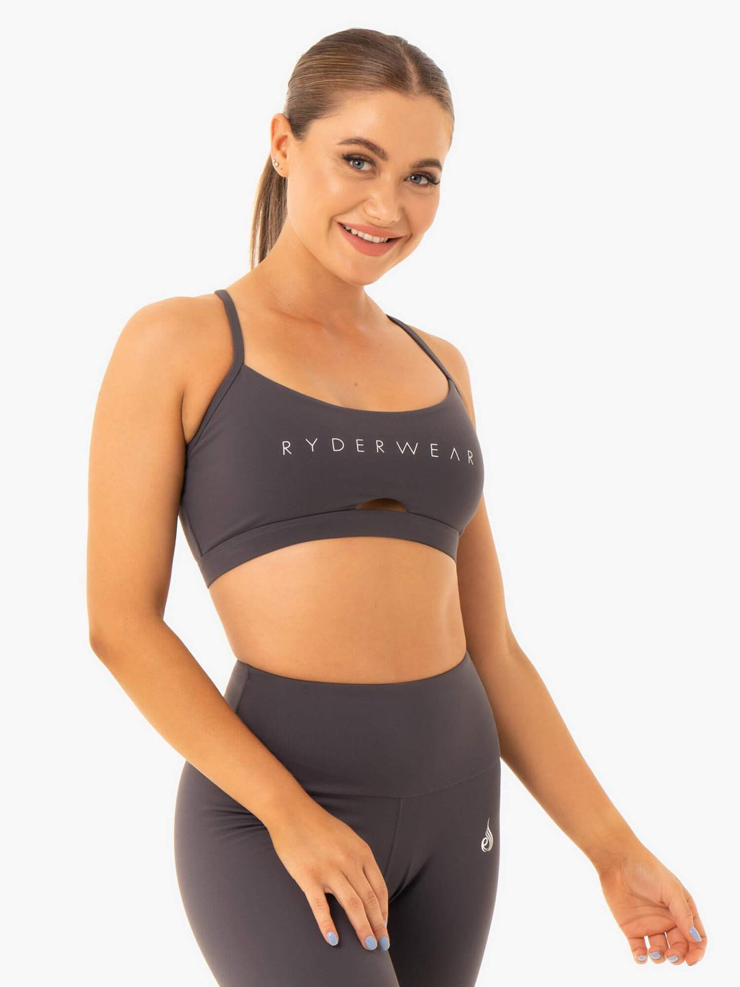 Staples Sports Bra - Charcoal Clothing Ryderwear 