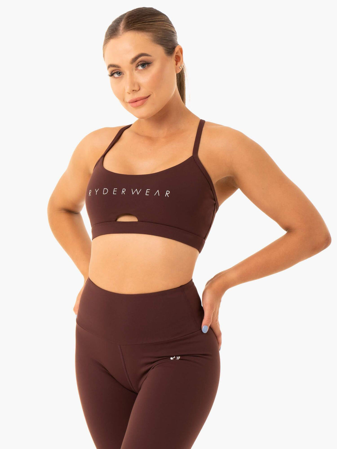 Staples Sports Bra - Chocolate Clothing Ryderwear 