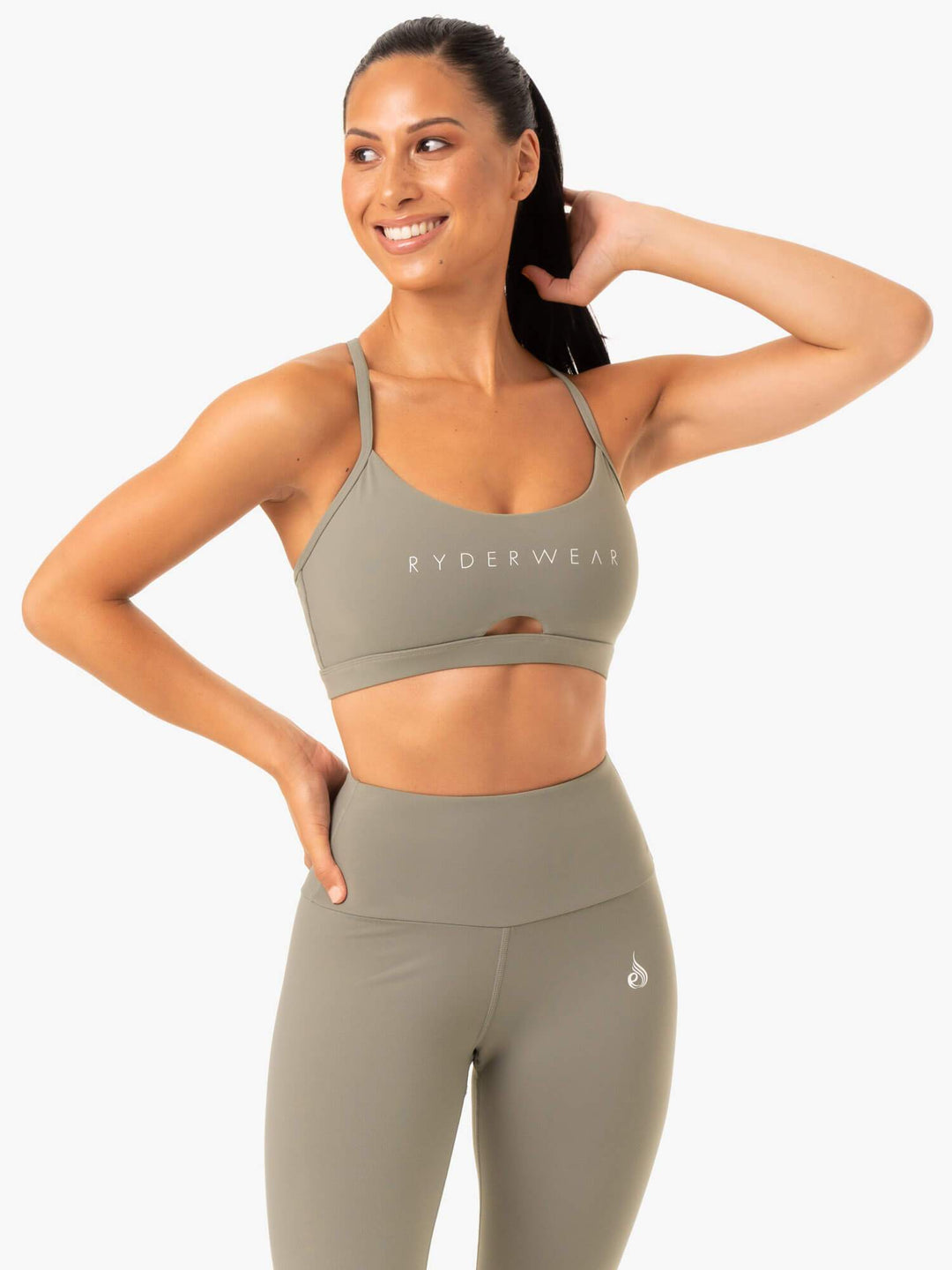 Staples Sports Bra - Khaki Clothing Ryderwear 