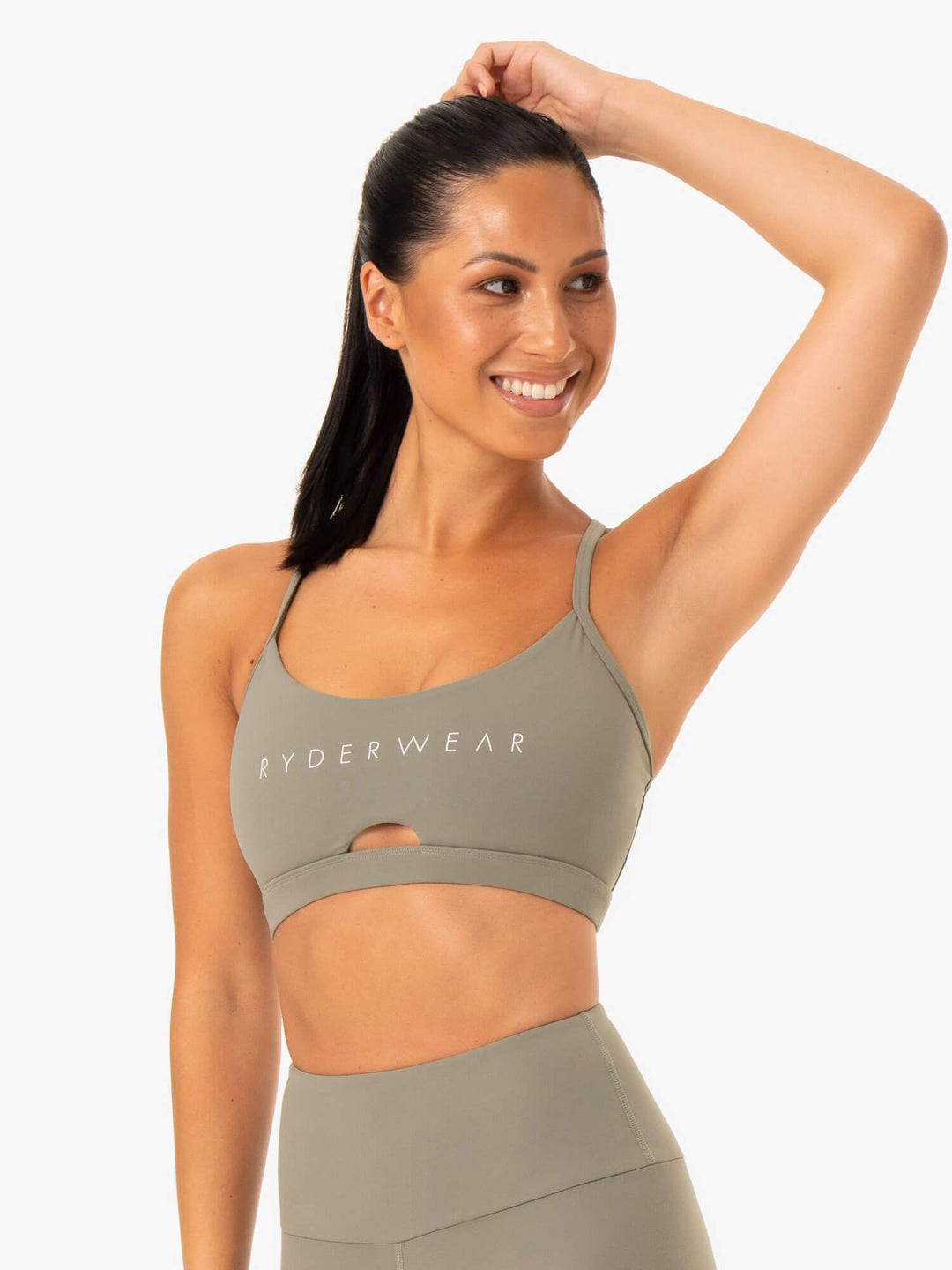 Staples Sports Bra - Khaki Clothing Ryderwear 