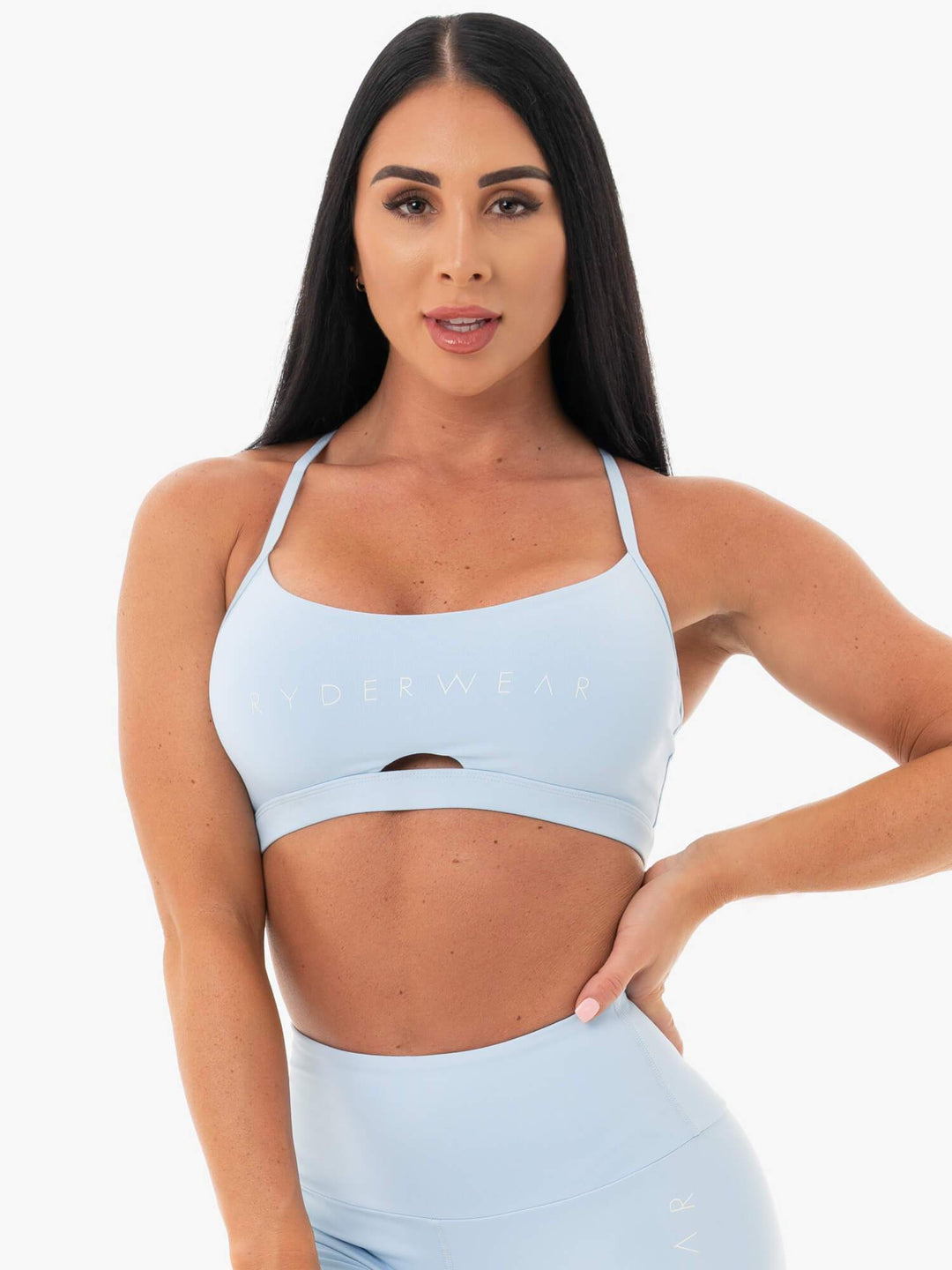 Staples Sports Bra - Sky Blue Clothing Ryderwear 