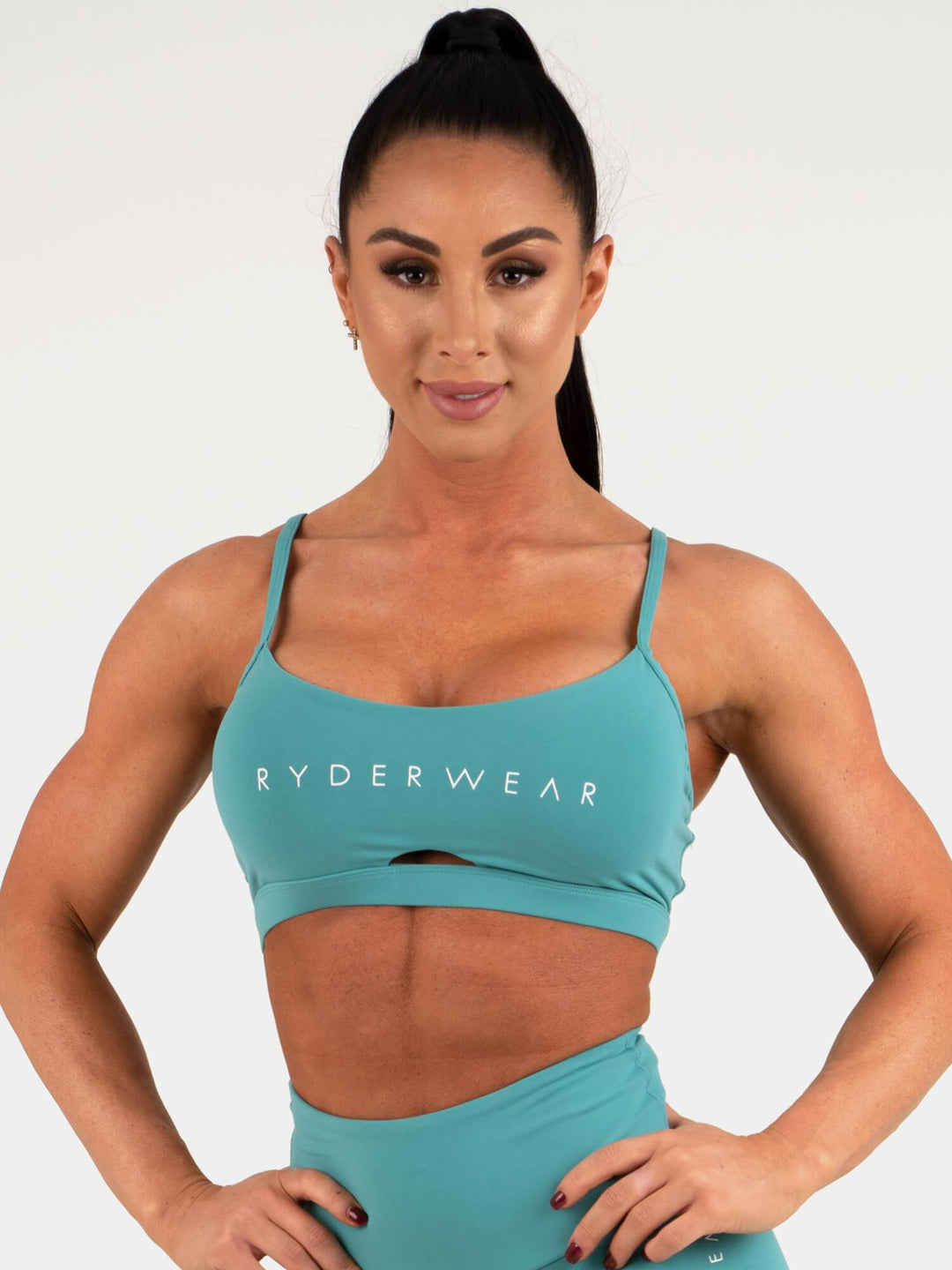 Staples Sports Bra - Teal Clothing Ryderwear 