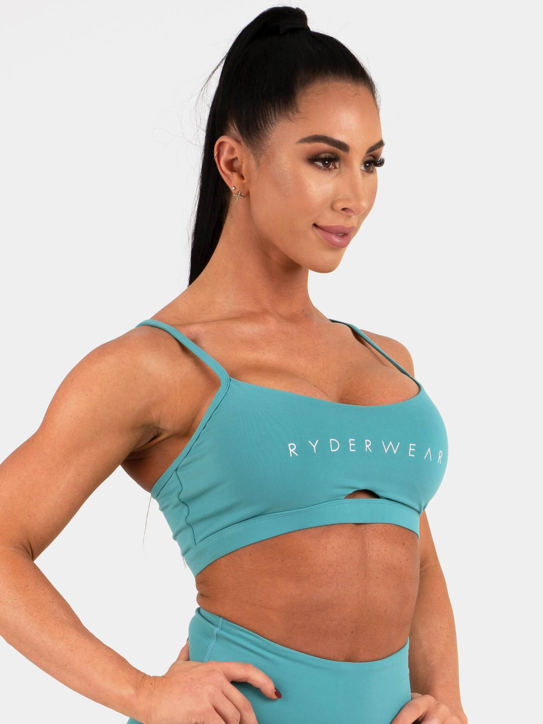 Staples Sports Bra - Teal Clothing Ryderwear 