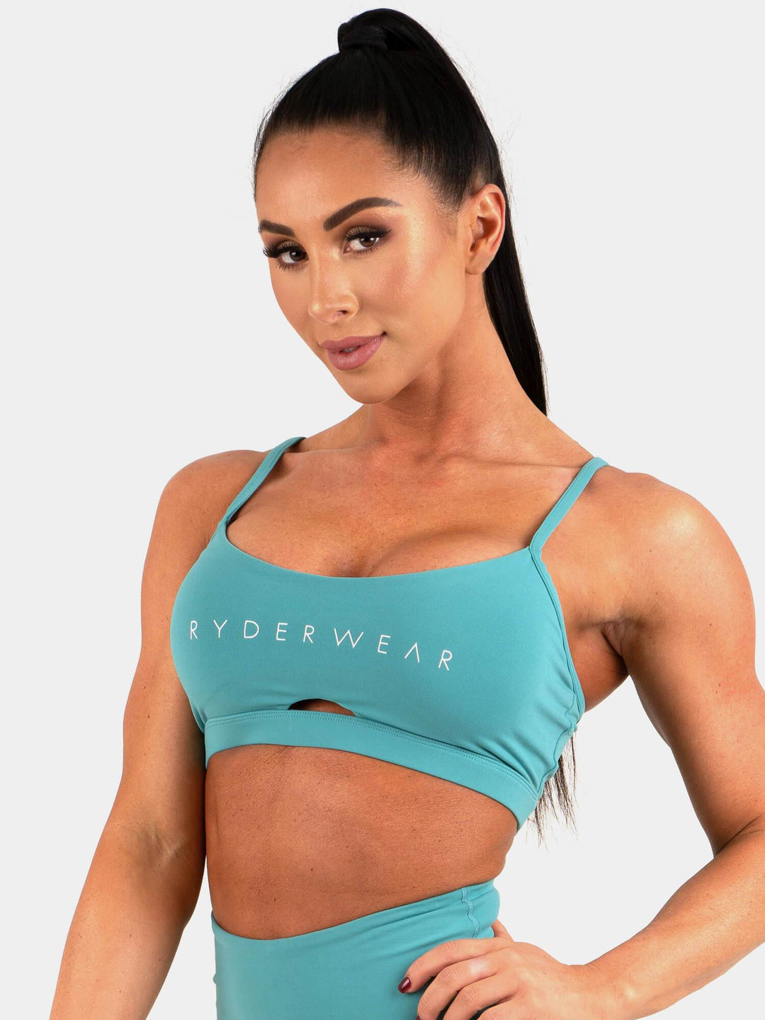 Staples Sports Bra - Teal Clothing Ryderwear 