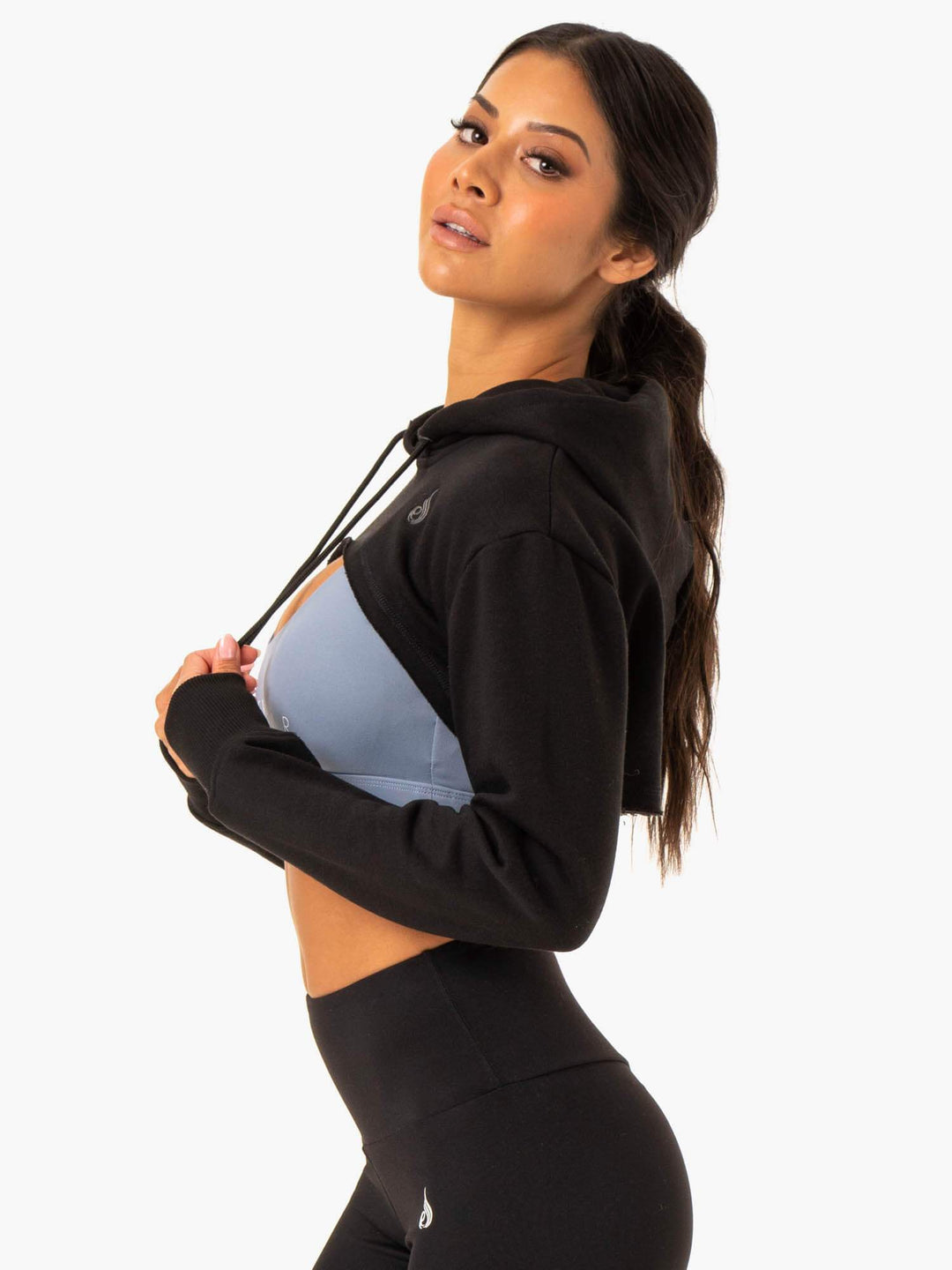 Staples Super Crop Sweater - Black Clothing Ryderwear 