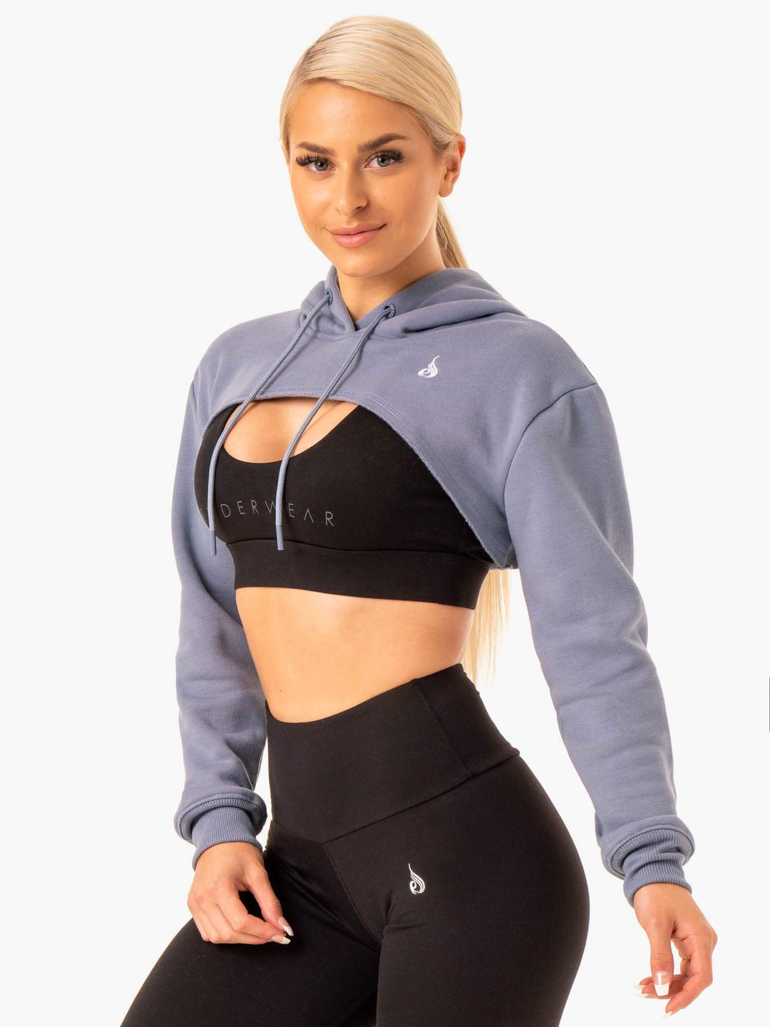 Staples Super Crop Sweater - Steel Grey Clothing Ryderwear 