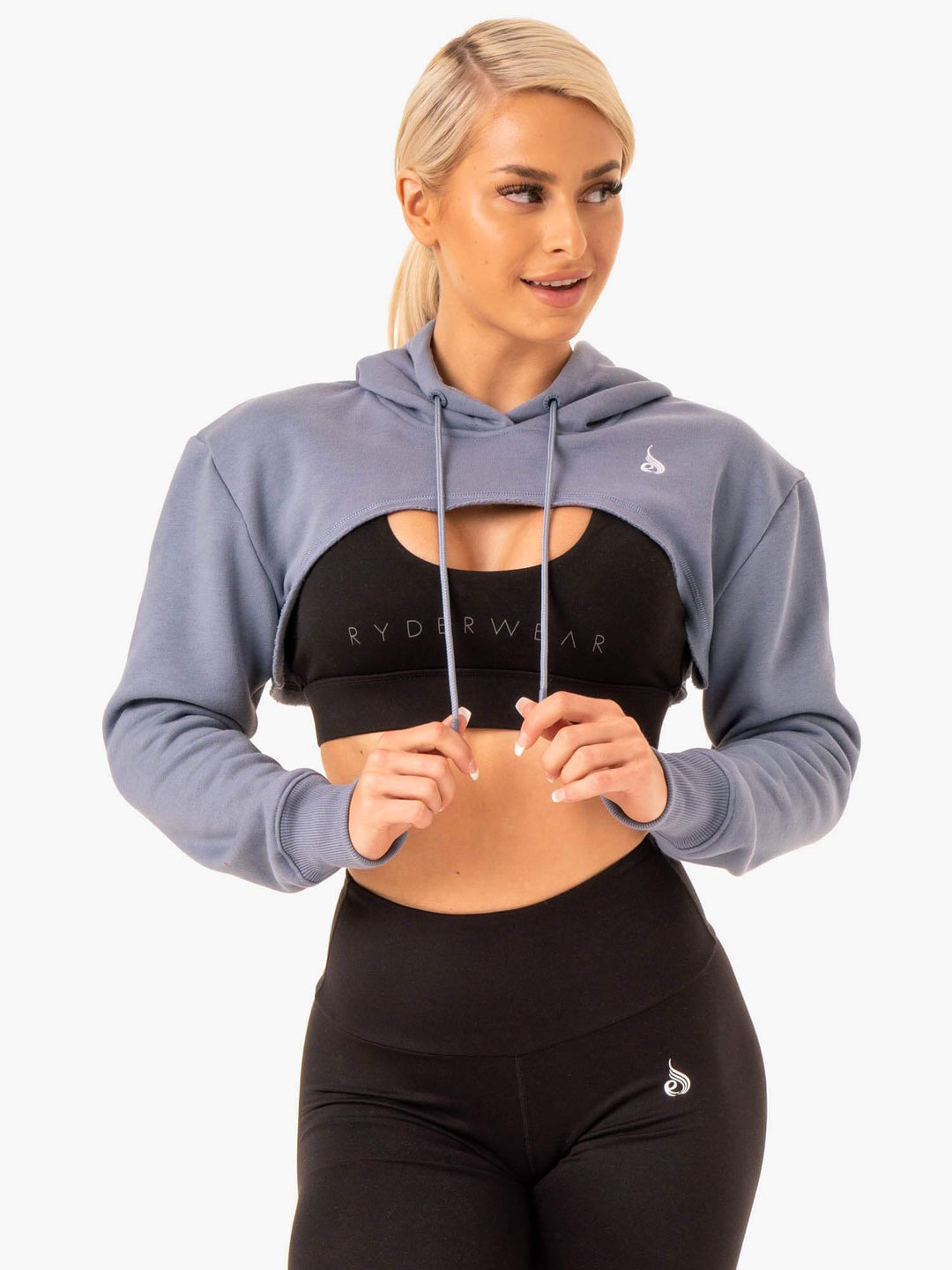 Staples Super Crop Sweater - Steel Grey Clothing Ryderwear 