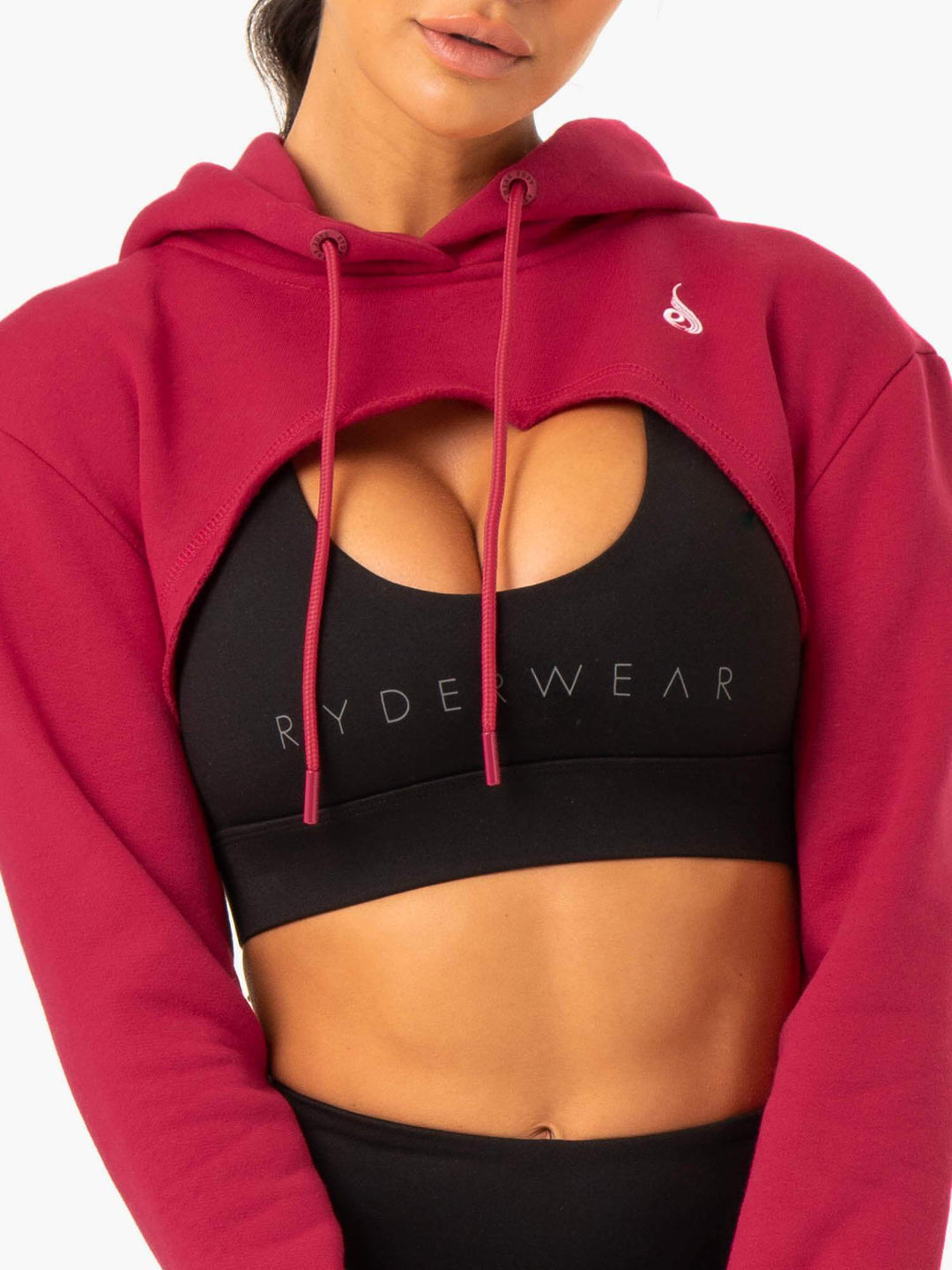 Staples Super Crop Sweater - Wine Red Clothing Ryderwear 