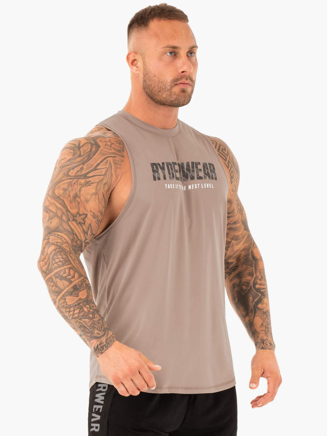 Strength Baller Tank - Tan Clothing Ryderwear 