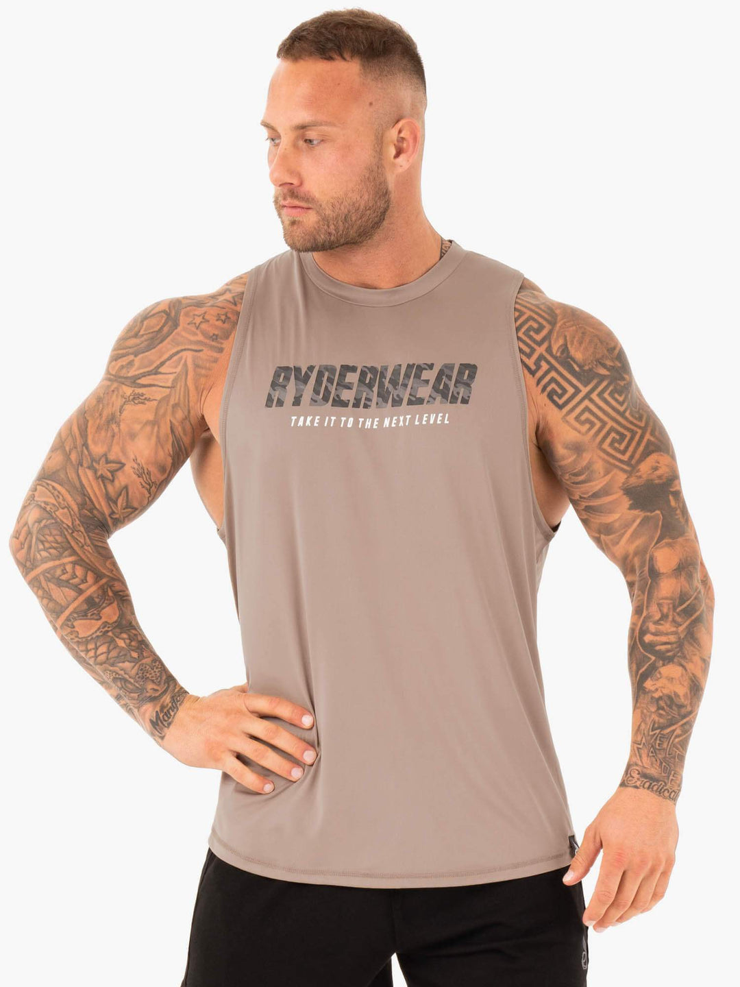 Strength Baller Tank - Tan Clothing Ryderwear 