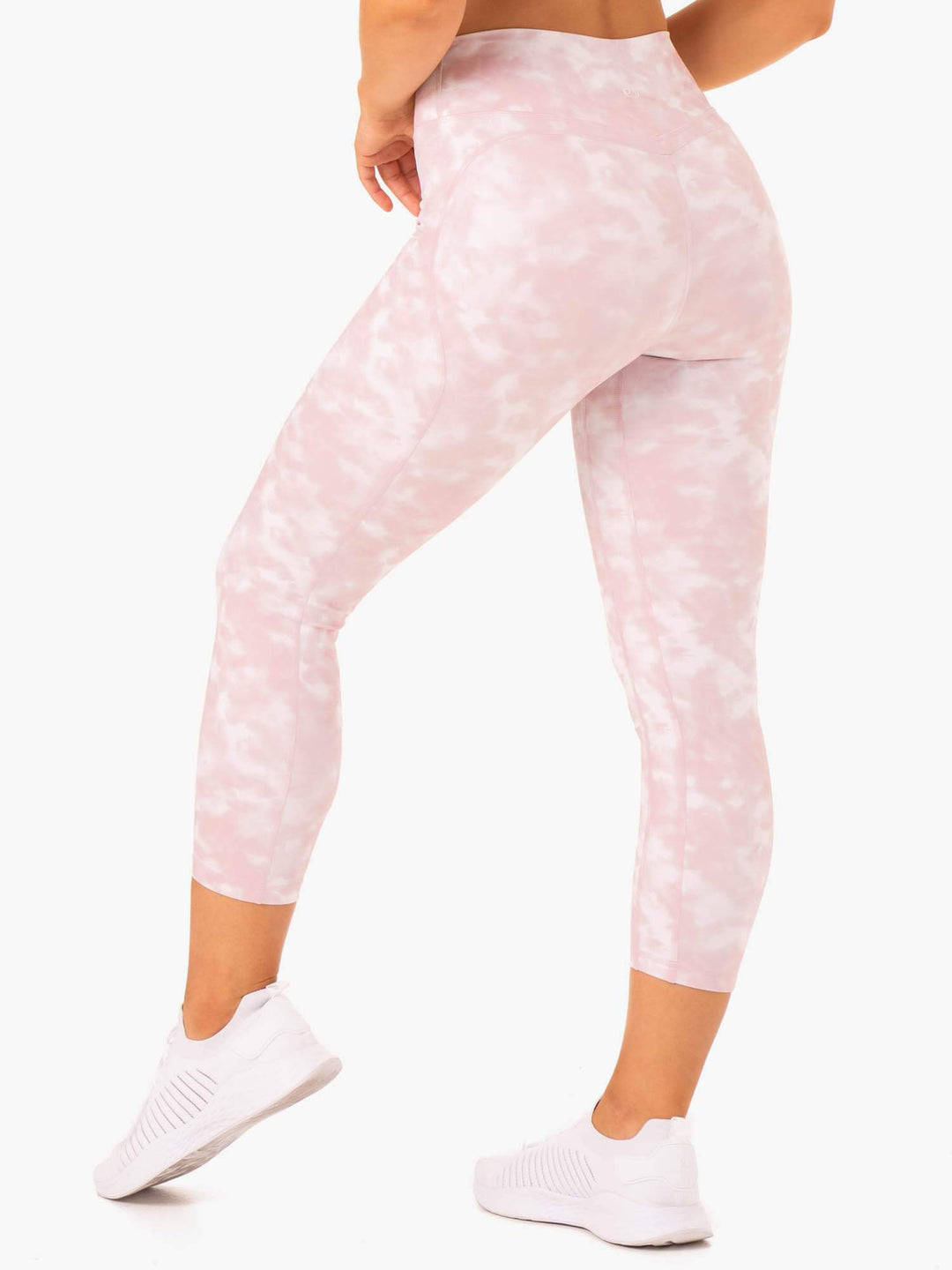 Accent 7/8 Leggings - Mauve Pink Tie Dye Clothing Ryderwear 