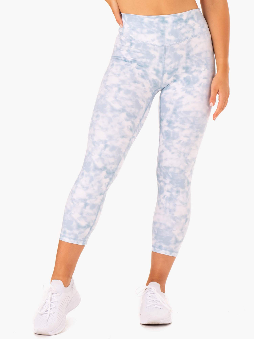 Accent 7/8 Leggings - Steel Blue Tie Dye Clothing Ryderwear 