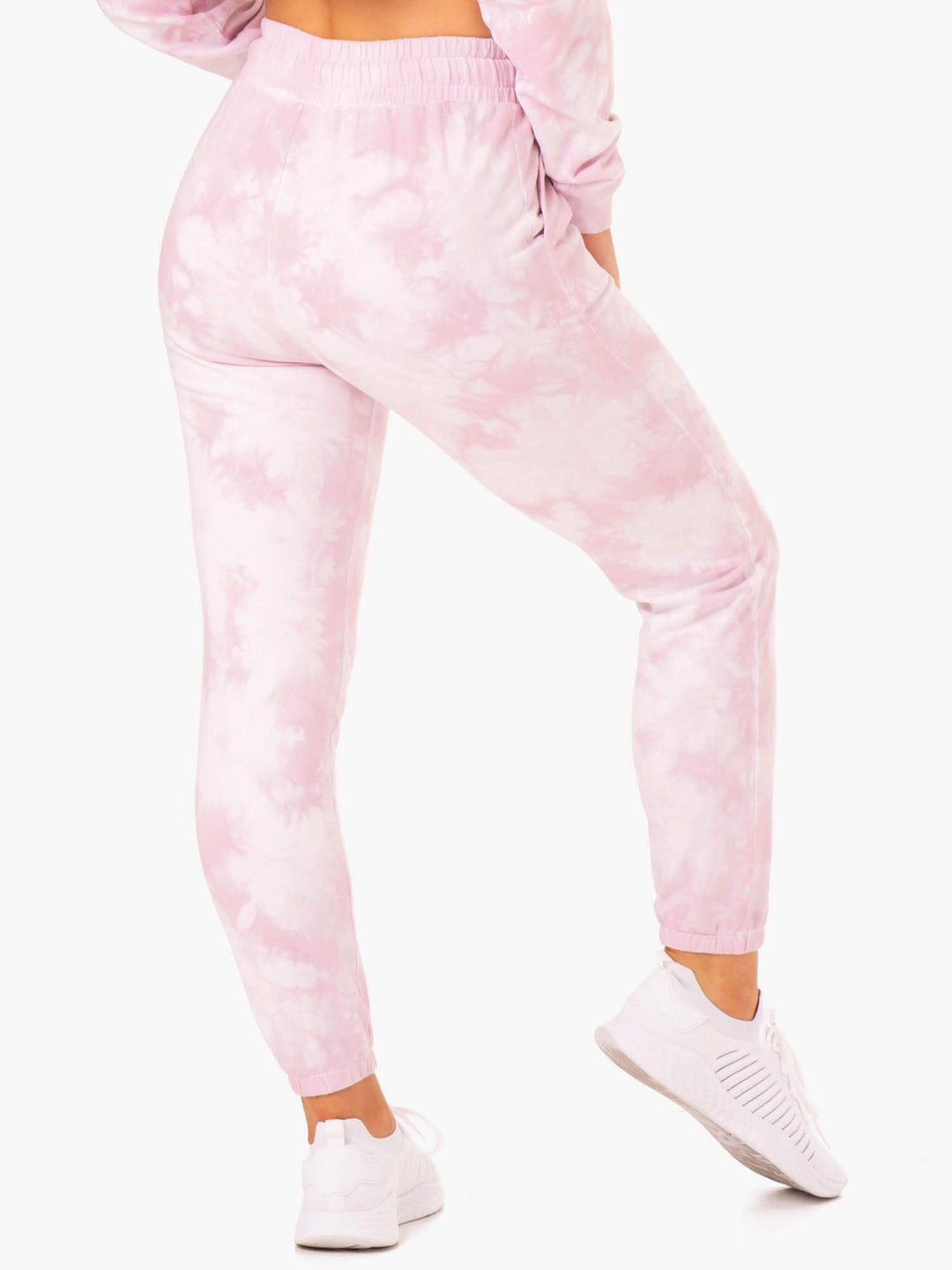 Lifestyle High Waisted Track Pants - Ice Pink Tie Dye Clothing Ryderwear 