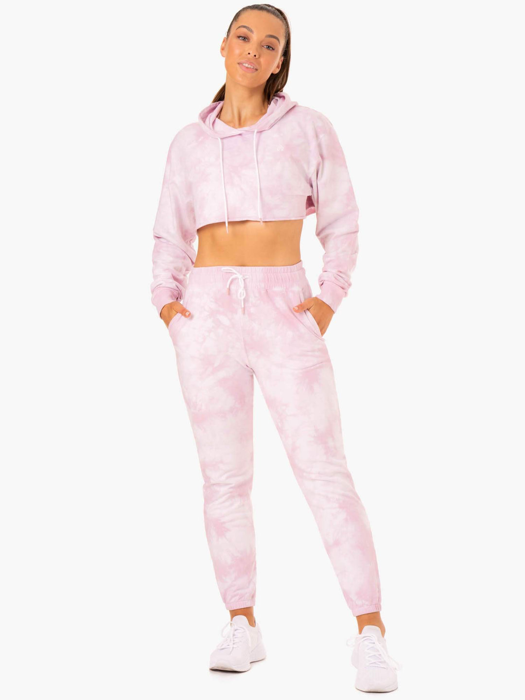 Lifestyle High Waisted Track Pants - Ice Pink Tie Dye Clothing Ryderwear 