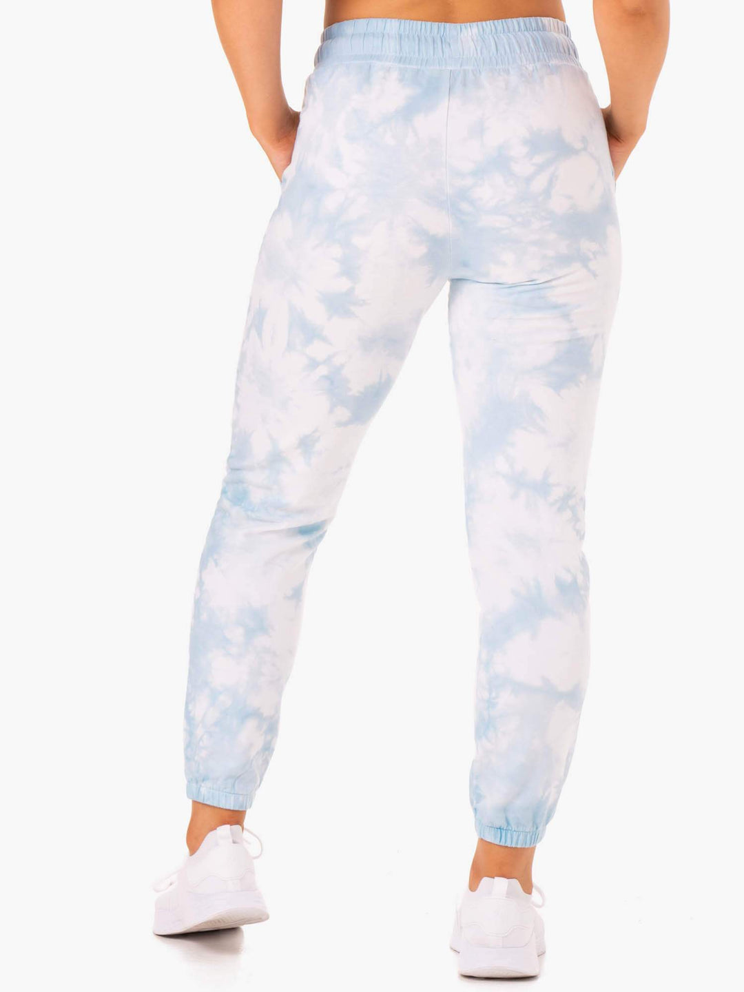 Lifestyle High Waisted Track Pants - Sky Blue Tie Dye Clothing Ryderwear 