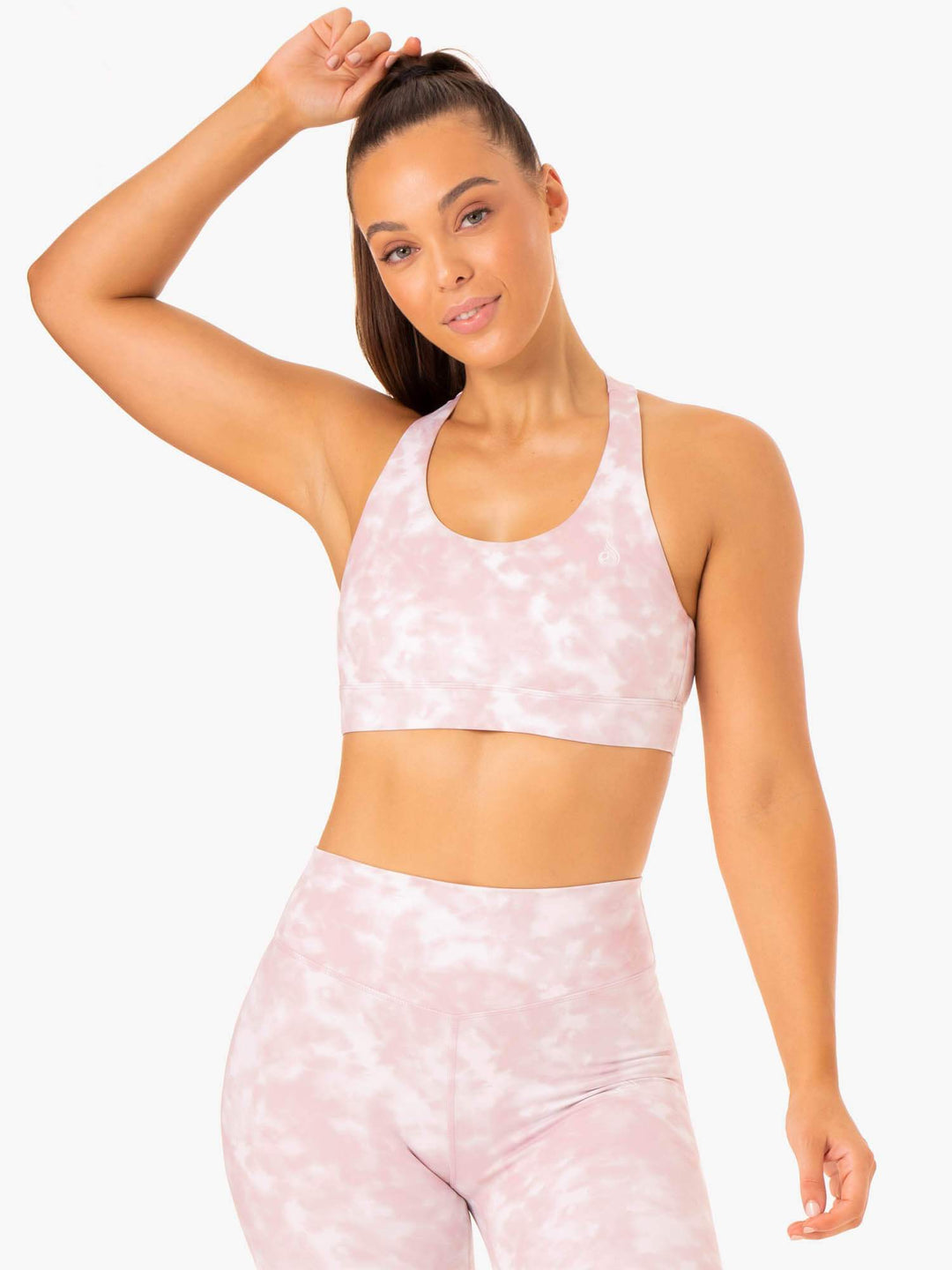 Accent Sports Bra - Mauve Pink Tie Dye Clothing Ryderwear 