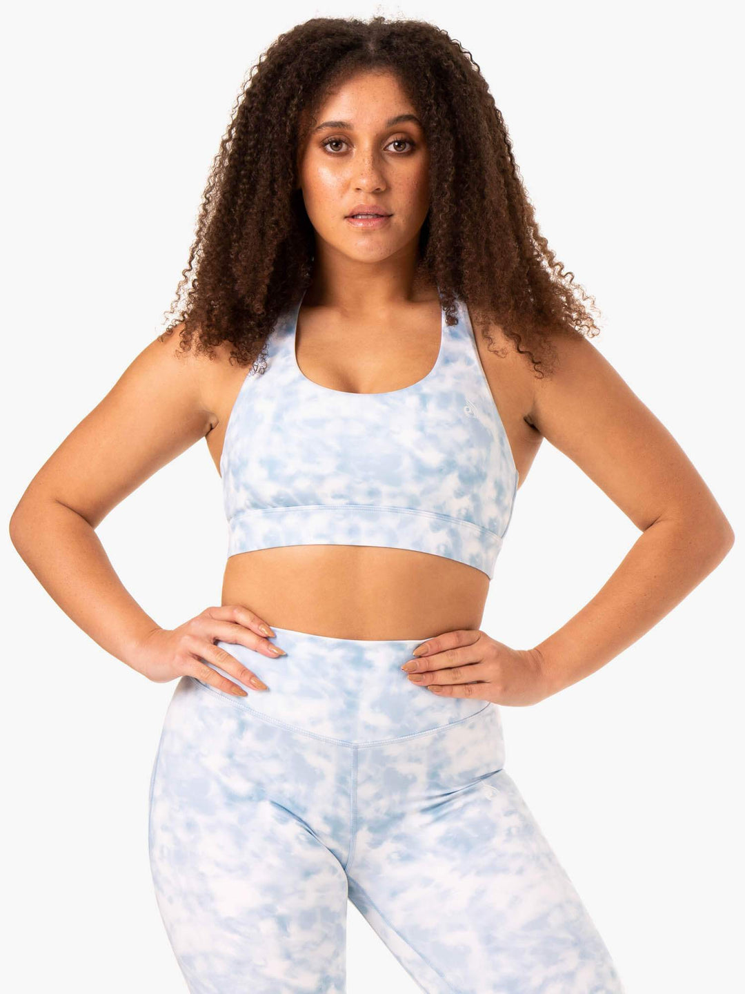 Accent Sports Bra - Steel Blue Tie Dye Clothing Ryderwear 