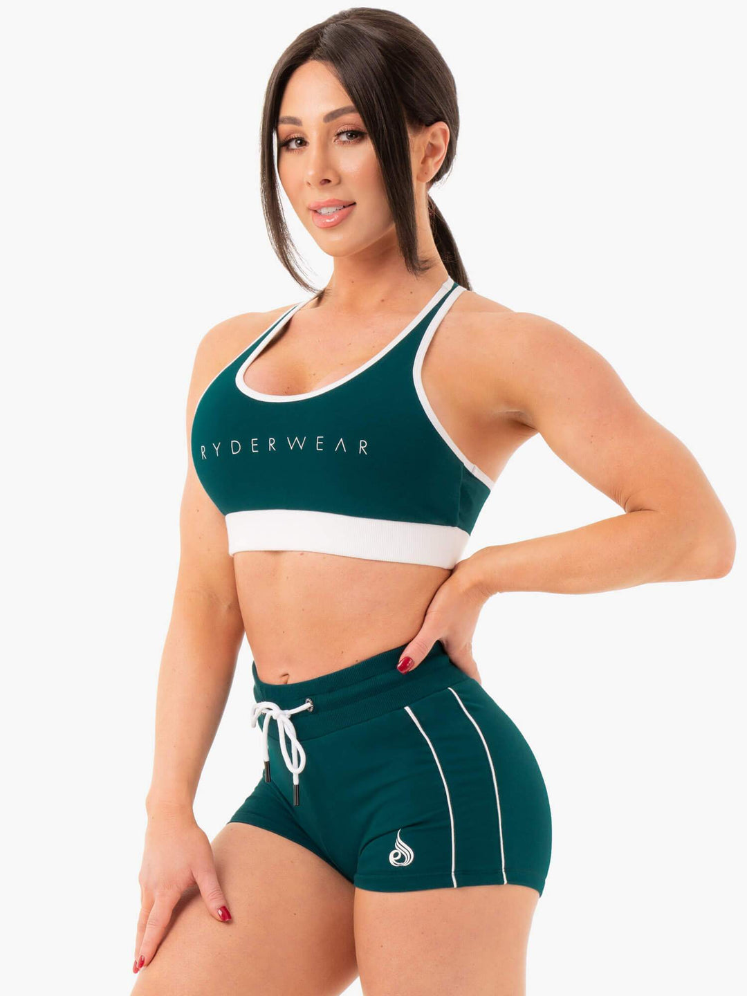 Track Sports Bra - Emerald Green Clothing Ryderwear 