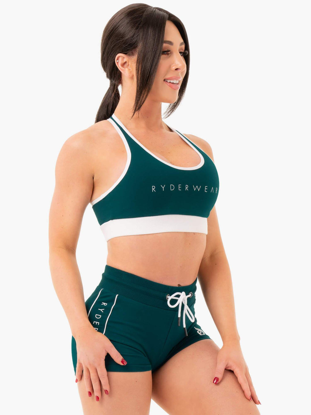 Track Sports Bra - Emerald Green Clothing Ryderwear 