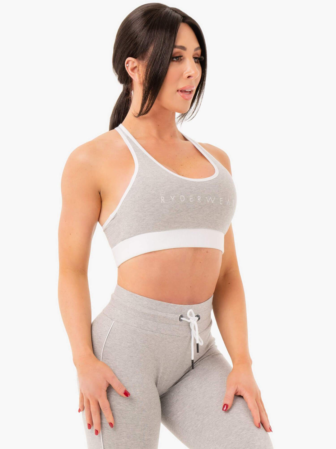 Track Sports Bra - Grey Marl Clothing Ryderwear 