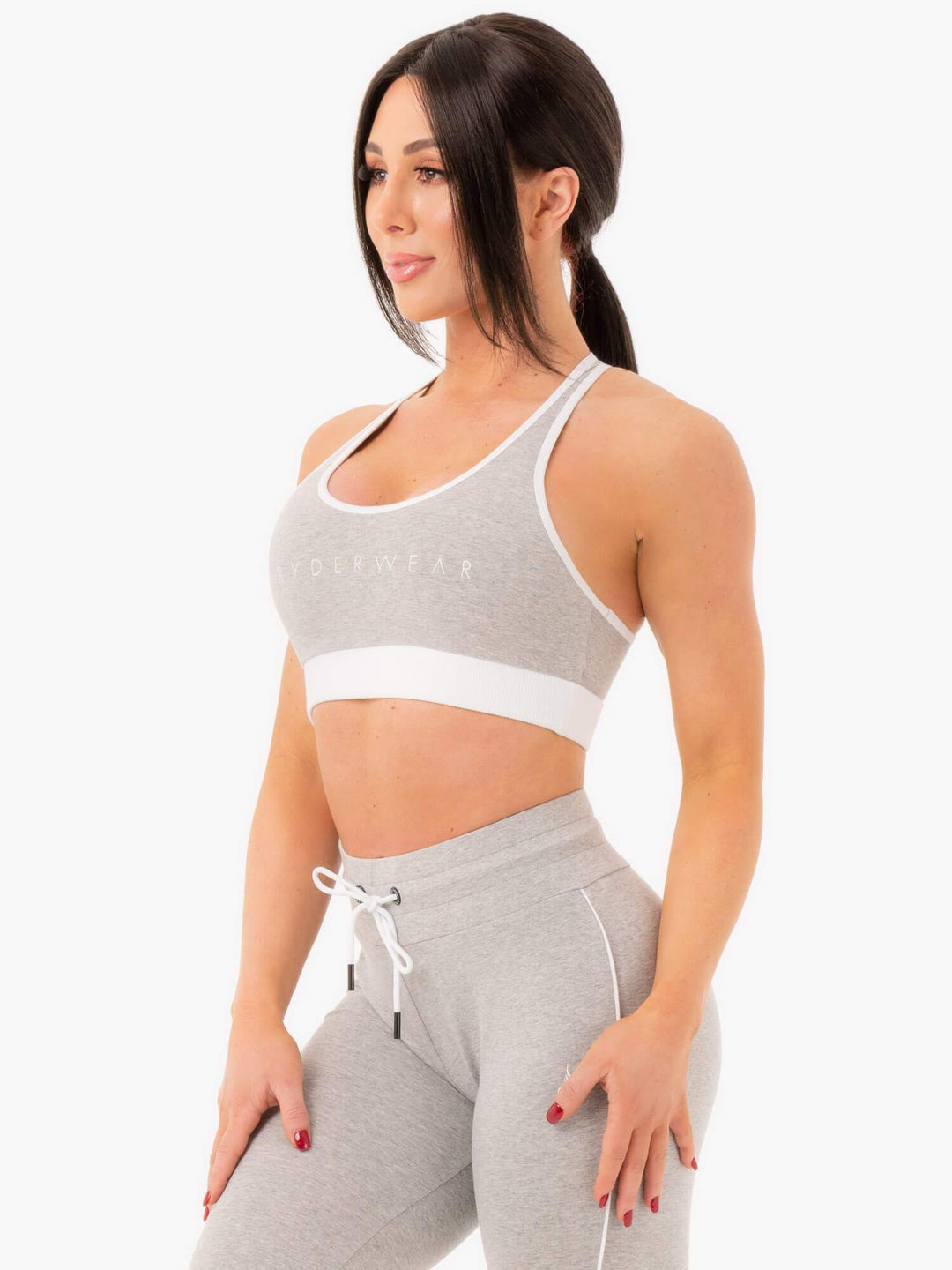 Track Sports Bra - Grey Marl Clothing Ryderwear 