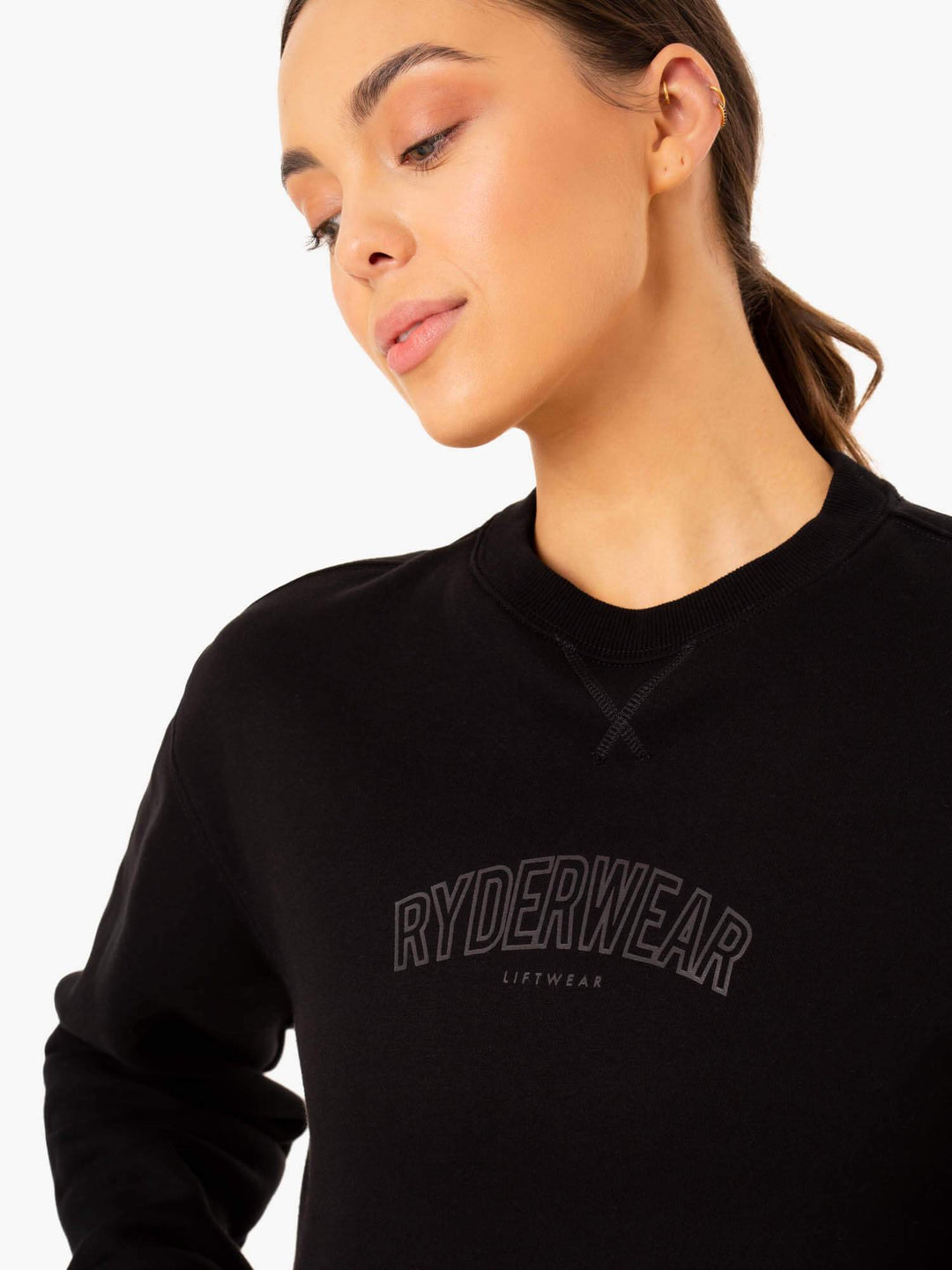 Ultimate Fleece Sweater - Black Clothing Ryderwear 