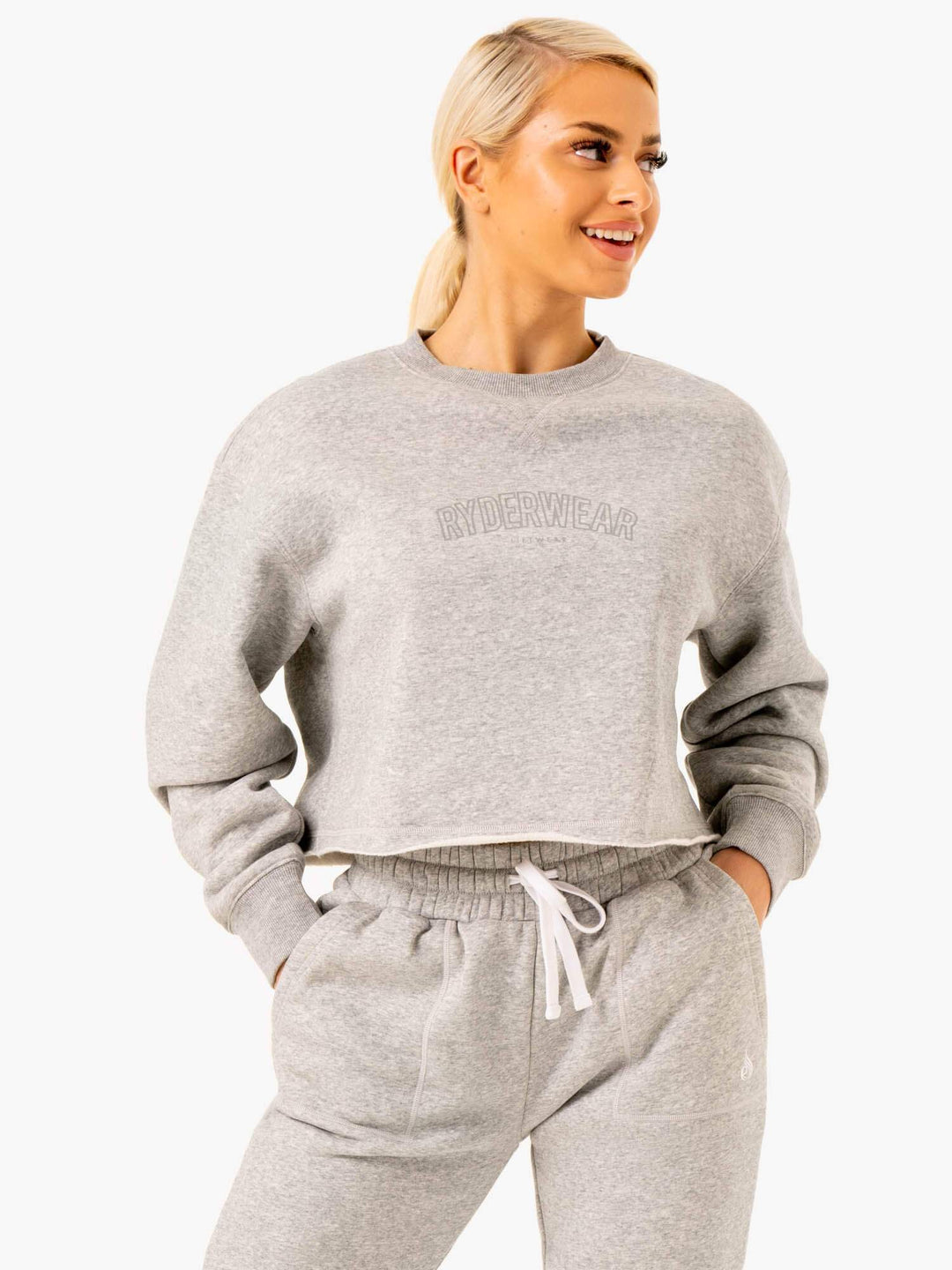 Ultimate Fleece Sweater - Grey Marl Clothing Ryderwear 