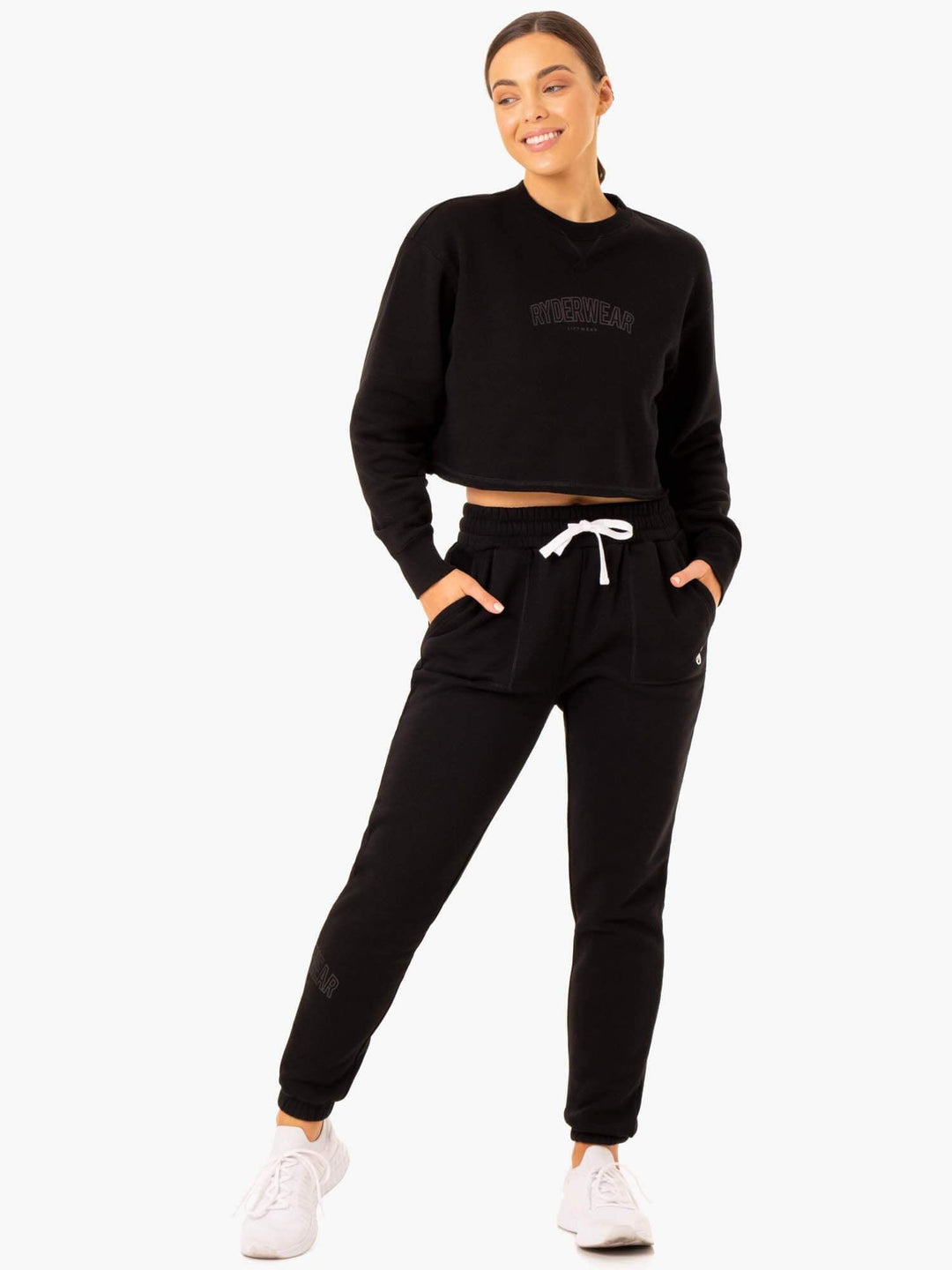 Ultimate High Waisted Track Pants - Black Clothing Ryderwear 