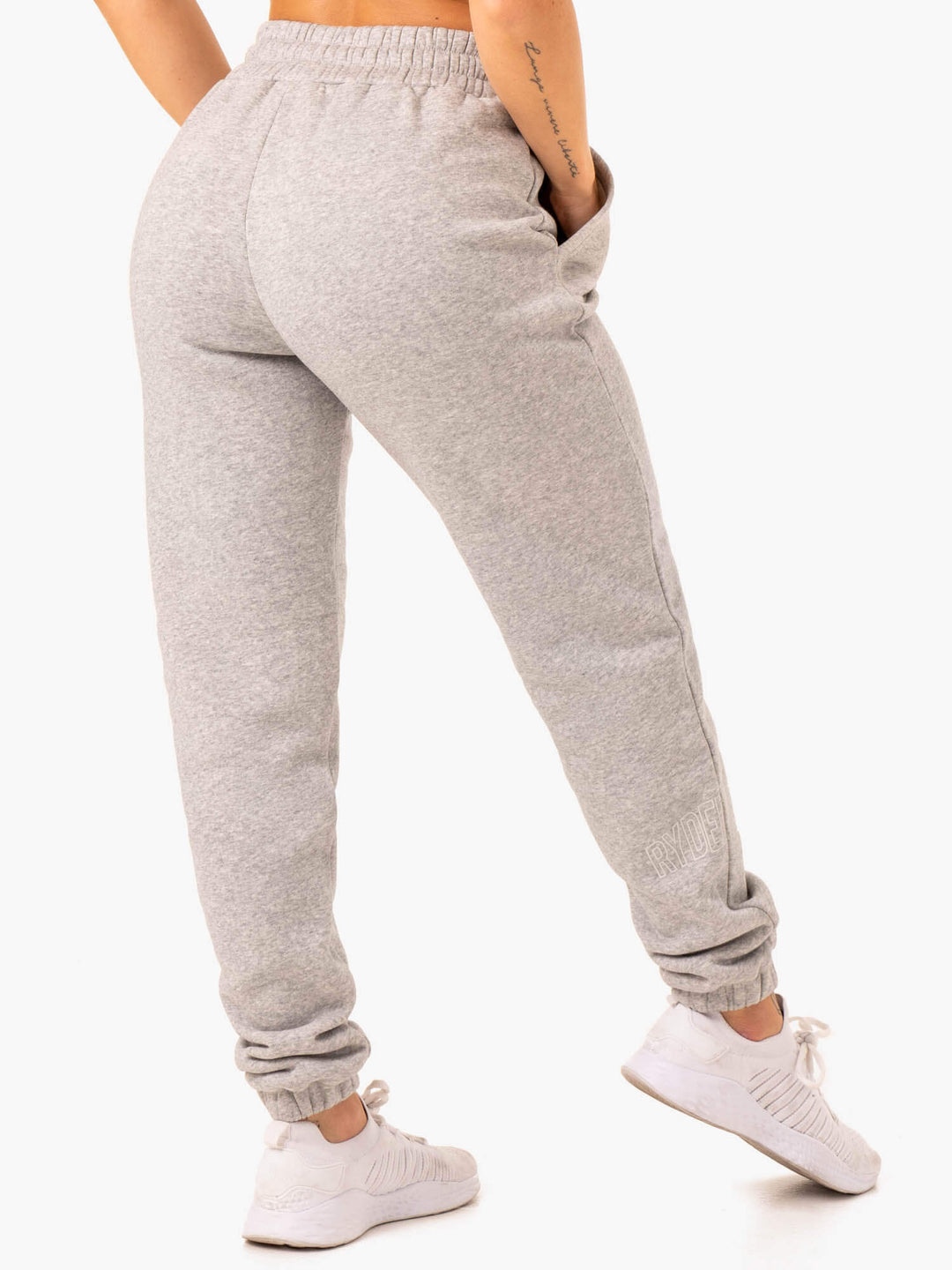 Ultimate High Waisted Track Pants - Grey Marl Clothing Ryderwear 