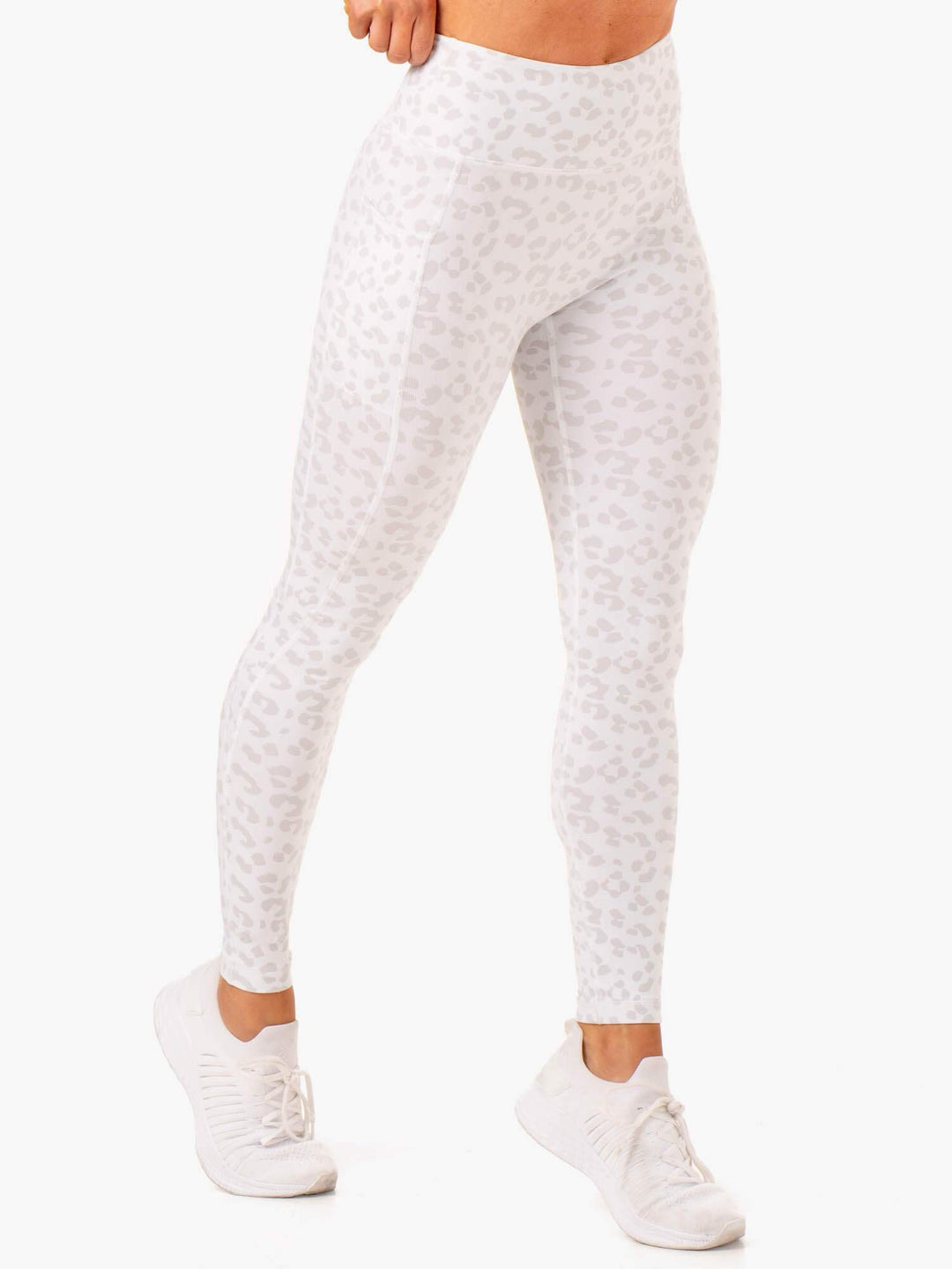 Ultra High Waisted Full Length Leggings - Snow Leopard Clothing Ryderwear 