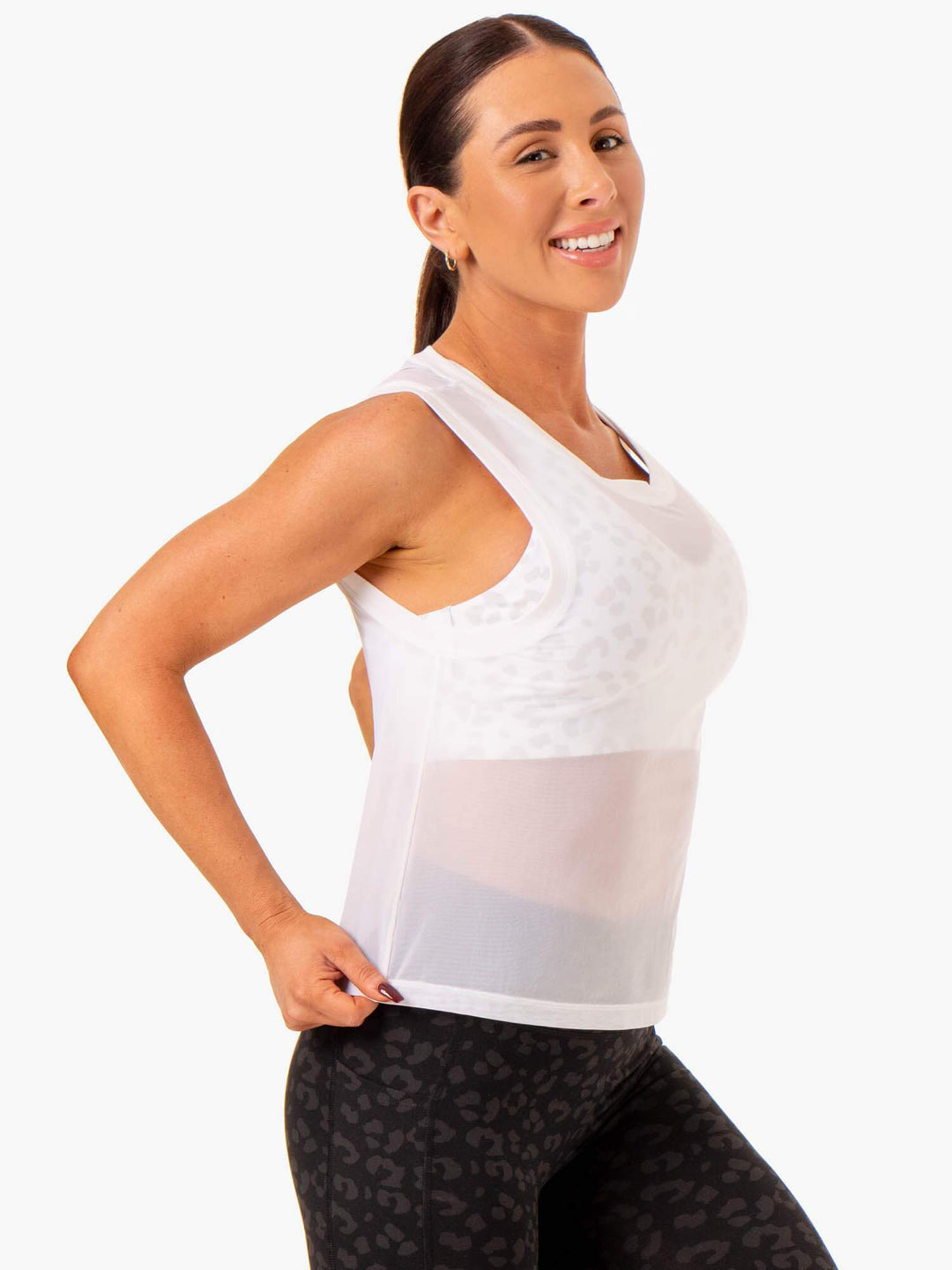 Ultra Mesh Tank - White Clothing Ryderwear 