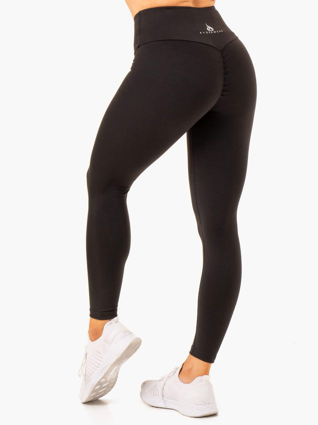 Vital High Waisted Scrunch Leggings - Black Clothing Ryderwear 