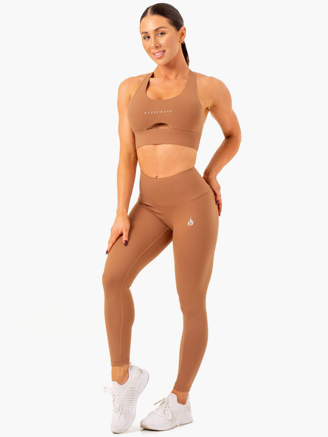 Vital High Waisted Scrunch Leggings - Mocha Clothing Ryderwear 