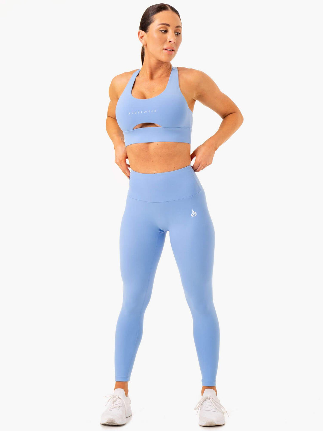 Vital High Waisted Scrunch Leggings - Sky Blue Clothing Ryderwear 