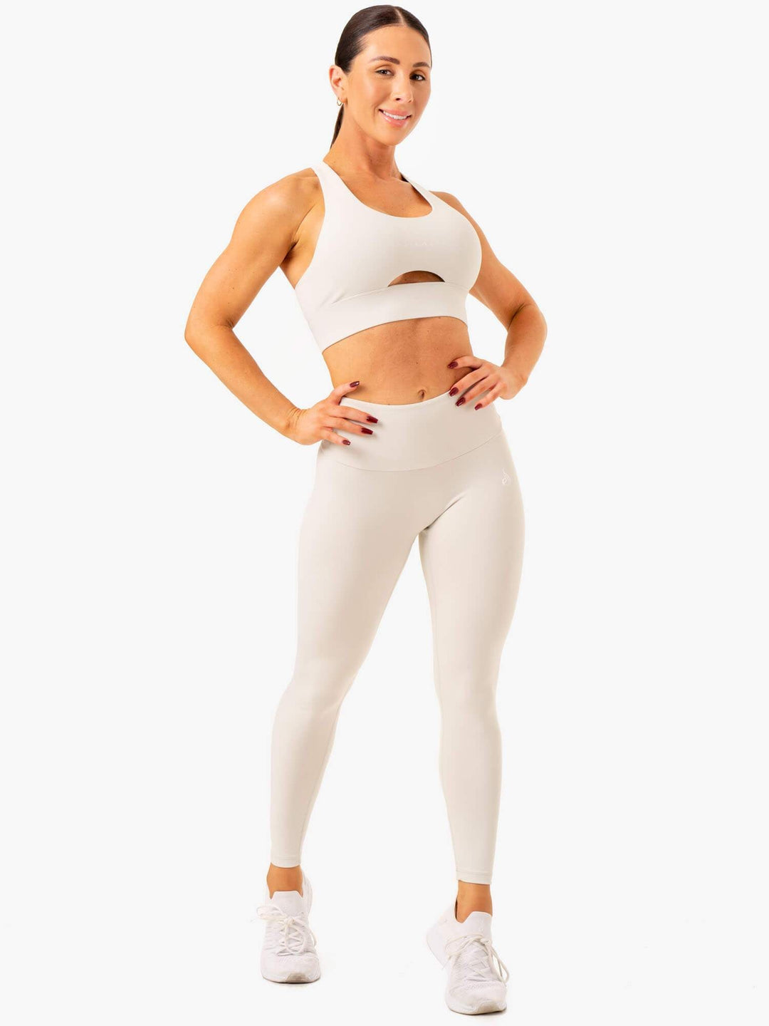 Vital High Waisted Scrunch Leggings - Snow Grey Clothing Ryderwear 