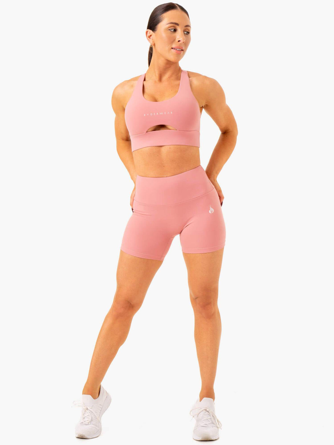 Vital Mid Length Scrunch Shorts - Blush Pink Clothing Ryderwear 