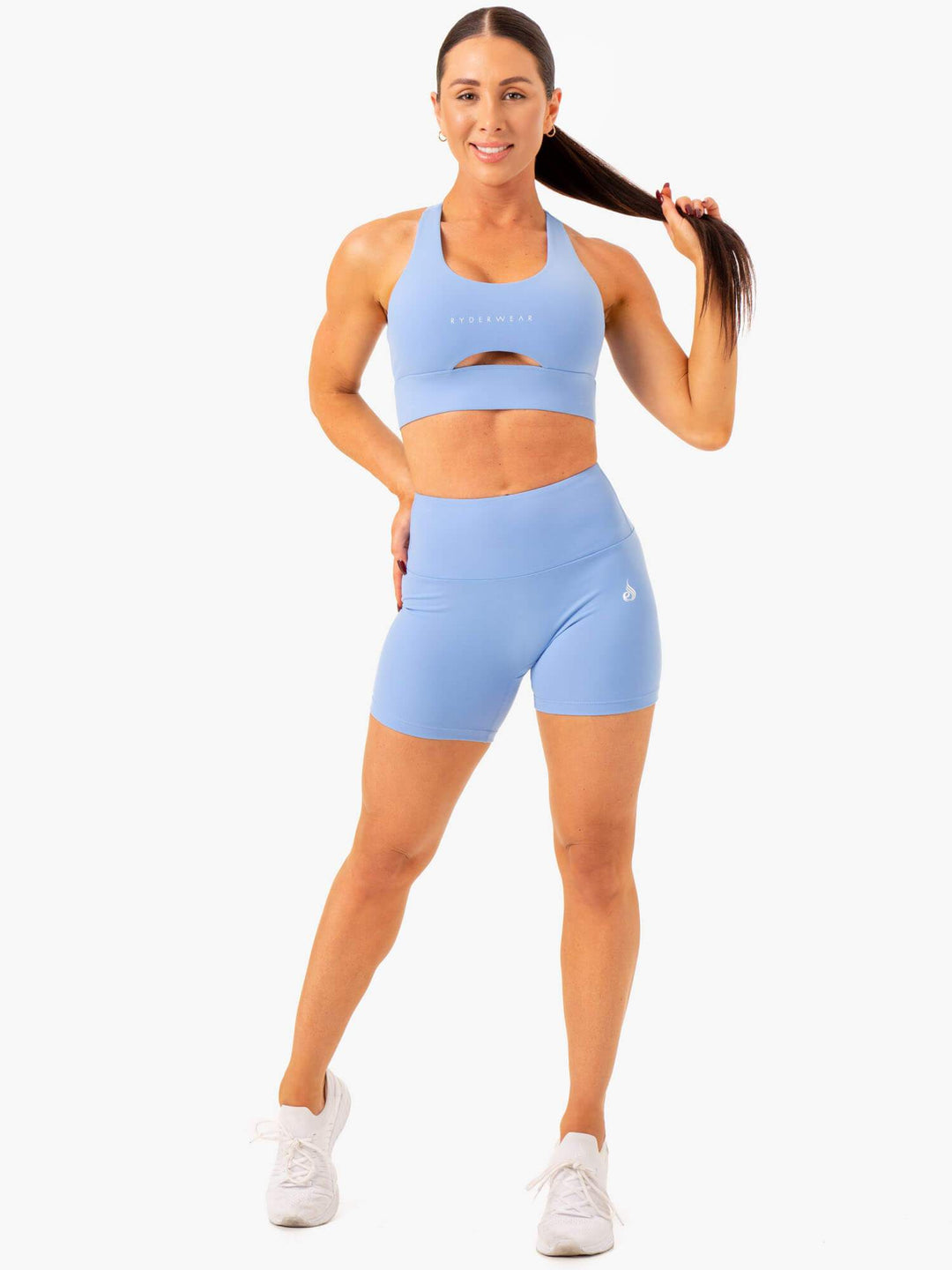 Vital Mid Length Scrunch Shorts - Sky Blue Clothing Ryderwear 